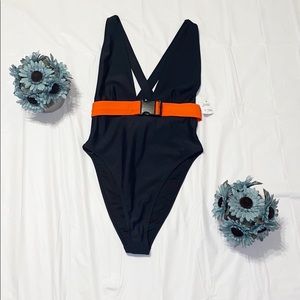 Swimwear One-Piece Black/Fiery Red